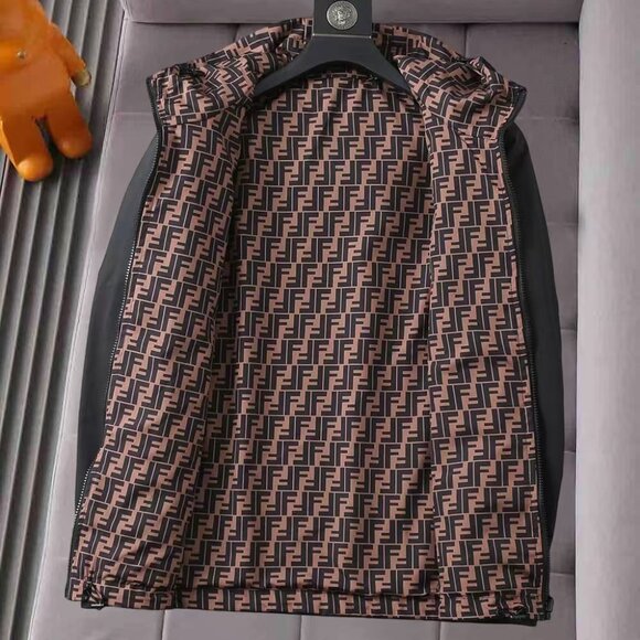 Fendi Men's Designer Patterned Jacket - Black and Brown - Picture 3 of 5